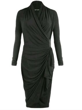 ALLSAINTS Swinton long sleeve drape wrap dress Vintage All Saints US4